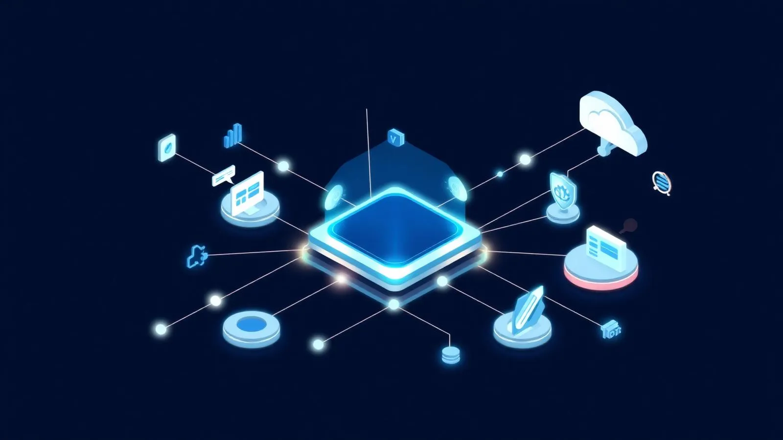 Modern enterprise collections platform illustrating a unified ecosystem where workflow automation, omnichannel communications, analytics, compliance, AI-assisted insights, and open APIs work together through a single Roydan technology platform.